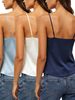 1pcs Womens Solid Color V Neck Cami Top Stylish And Versatile Halter Casual Lounge Top Thin Women Pajama For Daily Wear_ecoleips.com
