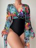 Women's Clothing Printed Halter Neck Sling Sexy One Piece Hot Spring Swimsuit_ecoleips.com