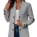 Autumn Winter European And American Women's Fashion New Cross-border Three-button Double-coat Jacket Blazer_ecoleips.com
