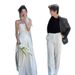 Light Wedding Dress, Bridal Robe, Travel Photo Shoot Certificate Registration, Elegant And Simple Satin, Niche Two-piece_ecoleips.com