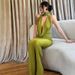 Summer Women's Sexy Hollow Out Drape Neck Backless Slim Fit Bodycon Dress Halter Neck Casual Mature Style_ecoleips.com