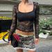2025 Winter New Fashion Sexy Hot Girl Sheer Slim Lace Long Sleeve Top Wholesale_ecoleips.com