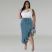 Women's Clothing Large Size Denim Fitted Long Skirt_ecoleips.com