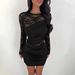Summer Women's Bodycon Dress Long Sleeved Sexy Lace Patchwork Solid Color Cross Border E Commerce Platforms Dress for Europe And America_ecoleips.com