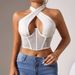 Aria Basics Aria Basics Cross-Border Foreign Trade Mesh Bra Halter Neck Tie Wrap Sexy Hot Girl Fishbone Underwire Outer Wear Backless Camisole_ecoleips.com