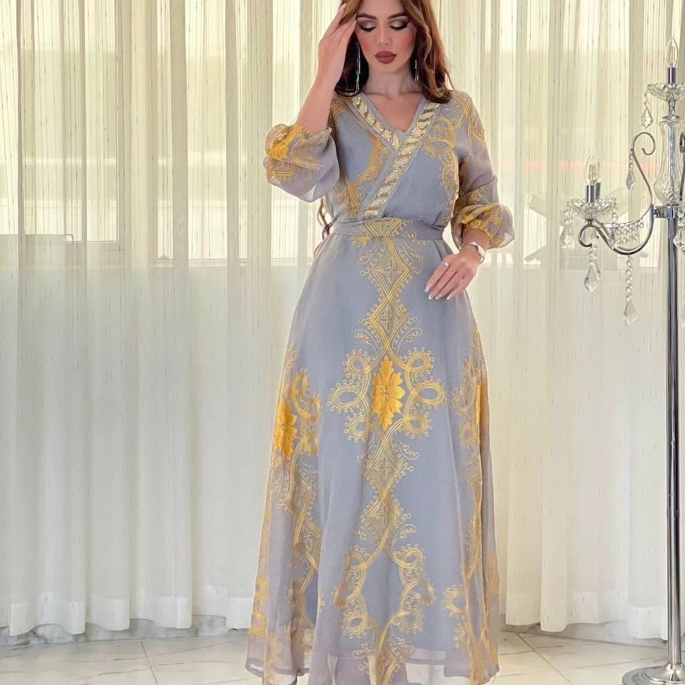 Women's Clothing Light Luxury Hot Diamond Mesh Embroidery Fashion Temperament Reception Dress_ecoleips.com
