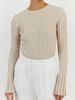 Women's Solid Color Knitted Sweater round Neck Long Sleeve Tight Fit Ribbed Bottoming Shirt European And American Style Autumn Winter Top_ecoleips.com