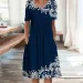 Fashion Elegant Women Dress Loose Casual Dress Women Printed Dress New Temperament_ecoleips.com