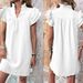 Women's Summer Fashion V Neck Pullover Dress Multi Layered Ruffle Sleeve Versatile Elegant European American Style New_ecoleips.com