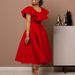 Women's Clothing Temperament Elegant Ruffled Large Skirt Banquet Dress_ecoleips.com