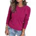 Women's Clothing 3D Textured Knit Sweater - Women's Round Neck Pullover (Spandex Blend, Casual & Office Wear)_ecoleips.com