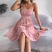 Real Shot Of Spring/summer European And American Solid Color Sexy Sleeveless Waist-cinching Strap Dress With A Large_ecoleips.com