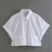 Summer New European And American Style Loose Short Pocket Decoration Poplin Shirt_ecoleips.com