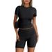 Modal Cotton Lounge Set For Women - Stretchy Short Sleeve Tee And Shorts Comfy Outfit Versatile Two-Piece Design_ecoleips.com