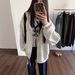 Trendy Chinese Brand Ice Cream Color Dot Hooded Sweatshirt For Women, Winter Loose-fitting College Style High-end Zip-up_ecoleips.com