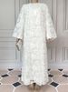 Modest Abaya Dress 2-Piece Set – Sheer Floral Beaded Jacket & Satin Slip Dress, Elegant Layered Outfit For Parties & Evening Wear_ecoleips.com