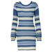 Women's Sexy Striped Knit Backless Flared Long Sleeve Bodycon Midi Dress – Fall Winter Club Gown_ecoleips.com