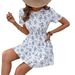 Women's Casual Fashion Dress With Printed Design And Waistband_ecoleips.com