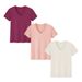 Women's Clothing Women's Three Piece T-Shirt Set Summer Solid Color Loose Fitting Top With Slit Short Sleeve_ecoleips.com