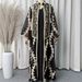 Modest Abaya Dress Muslim Dress Women Luxury Embroidered Abaya Set – Dubai-Inspired Mesh & Ribbon Detailing Two-Piece Outfit (M-XXL, Black)_ecoleips.com