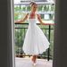 Elegant Tulle A-Line Off-Shoulder Bow Tie Party Dress For Women Comfortable Elastic Waistband Soft & Lightweight Tulle Fabric_ecoleips.com