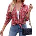 Women's Clothing Autumn And Winter Women's Clothing New Casual Fashion Loose Plaid Pocket Shirt Women_ecoleips.com