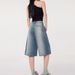 Vintage Blue Distressed Washed Denim For Women, New Summer Style, High-waisted, Loose-fitting, Slimming, Straight-leg,_ecoleips.com