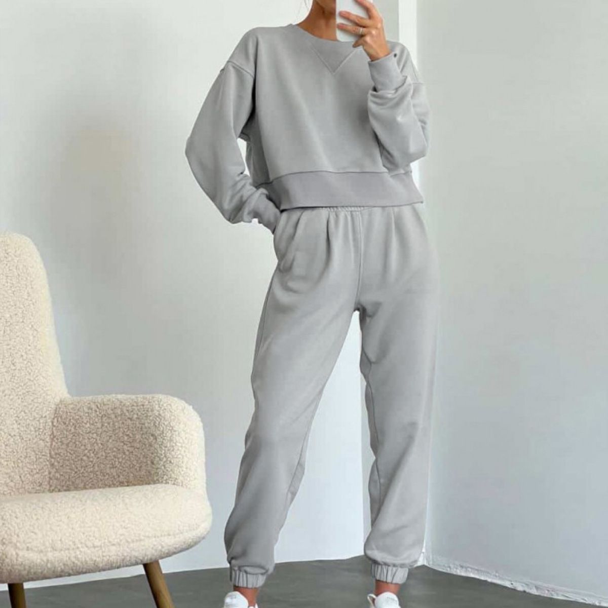 Premium Casual Long Sleeve Two-Piece Set - Streetwear Loungewear For Men & Women | Comfortable Cotton Blend | Spring Fashion | S/M/L/XL_ecoleips.com