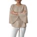Cross-border TIKTOP Fashion Casual Elegant Popular Solid Color Belt Batwing Sleeve Top, A Must-have For Spring And_ecoleips.com