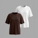 Women's Casual Short Sleeve T-Shirt 2-Pack Soft Cotton Blend Crewneck Tee Set for Everyday Wear_ecoleips.com
