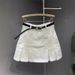 Women's Korean Style High-Waisted Pleated Mini Skirt Washed Cotton White Denim Bodycon Anti-Exposure Spring/Summer New Arrival_ecoleips.com
