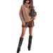 Women's Oversized High Neck Sweater - Soft & Warm Winter Knitwear, Pure Color Long Sleeve Pullover, Loose Fit Casual Turtleneck Top_ecoleips.com