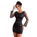Women's V Neck High End Bodycon Dress Early Autumn New Design_ecoleips.com