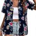 2025 Women's Summer Hawaiian Shirt Soft Cool Floral Tropical Print Button-Up V_ecoleips.com