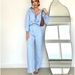 Women's Clothing New Fashion Cotton And Linen Solid Color Loose Long Sleeved Shirt Casual Suit Pants Two Piece Suit_ecoleips.com