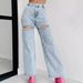 Women's Fashion Ripped Straight Leg Jeans Casual Spring/Summer 2024 Independent Website Wish Cross Border European American Style_ecoleips.com