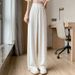 H789 Ice Silk Wide-Leg For Women, Spring And Autumn Thin Chiffon High-Waist Draped Loose Straight-Leg Slimming Casual_ecoleips.com