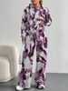2025 Foreign Trade Floral Print Blue Tie-dye Pattern New Hot Style Autumn And Winter New Fashion Casual European And American_ecoleips.com
