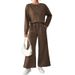 2025 European And American Loose Simple Solid Color Casual Suit Autumn Winter New Textured Drawstring Sportswear For_ecoleips.com