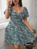 Women's Clothing French Square Neck Dress Slim Fluffy Short Skirt White Skirt_ecoleips.com