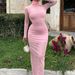 YD398 European And American Early Spring New Mesh See-through Sexy Mature Lady Style Tight-fitting High-neck 2-piece_ecoleips.com