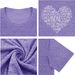 Anbech Womens Plus Size Tops Short Sleeve Casual T-Shirt Kindness Flowers Print Pullover Tunic 1X-5X_ecoleips.com
