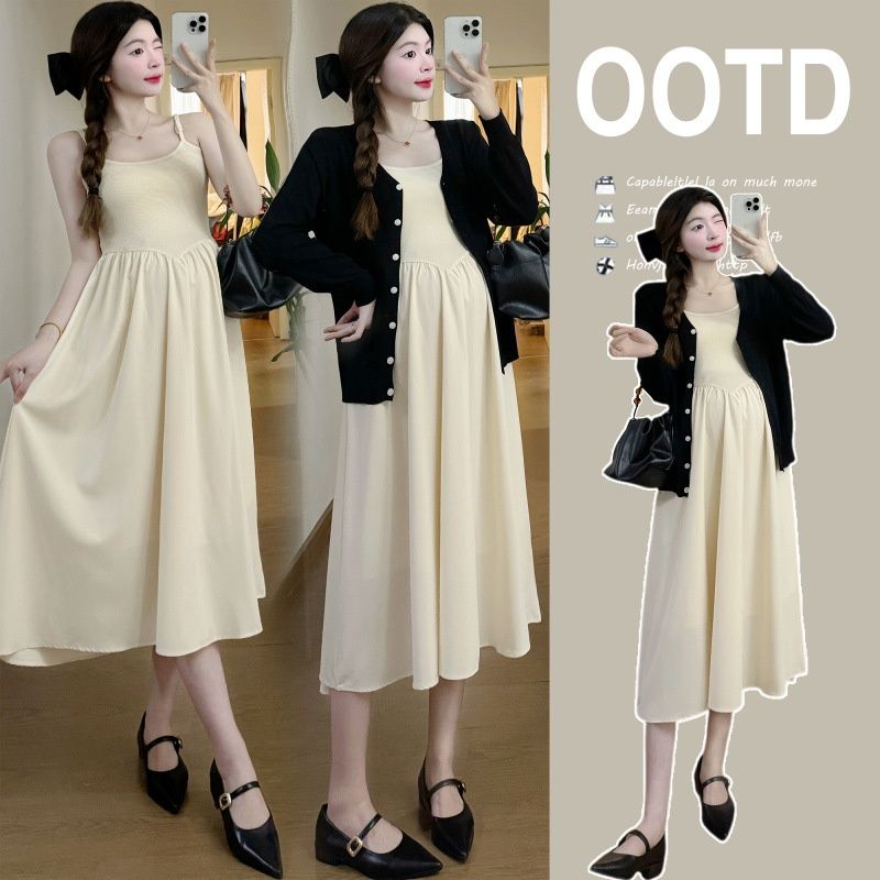 205 Spring New Korean Version Fashion 2-Piece Set Maternity Dress_ecoleips.com