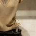 Retro Women's V Neck Short Sleeve Knit Top Khaki Slim Fit Solid Color T-Shirt For Spring/Summer_ecoleips.com