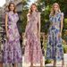 Women's Spring/Summer Stand Collar Dress Patchwork Water Soluble Lace Flutter Sleeves_ecoleips.com