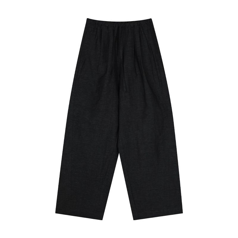 Suitable For All Seasons CLEAN SPACE Simple Versatile Casual For Women 2025 Thirteen Lines New Korean Style High Waist Drawstring Long Pants_ecoleips.com