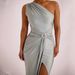 Sexy Women One Shoulder Sleeveless Dress Elegant High Split Design Slimming Bodycon Long Maxi Dress_ecoleips.com
