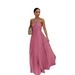 Women's Sexy Solid Color Strapless Smocked Sleeveless Halter Backless Maxi Dress – Casual Resort Summer Gown_ecoleips.com