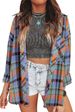 Women's Clothing Plaid Print Long Sleeved Top Loose Casual Button Up Shirt Autumn New Arrival American Style_ecoleips.com