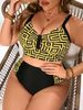 Women's Clothing New Printed Women's Split Printed Large Size Swimsuit_ecoleips.com